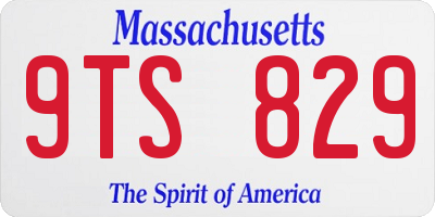 MA license plate 9TS829