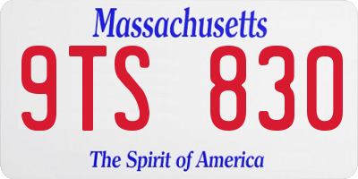 MA license plate 9TS830