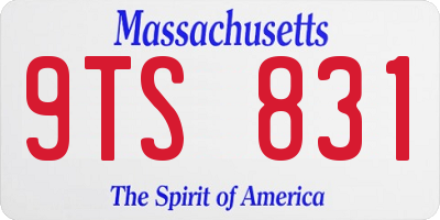MA license plate 9TS831