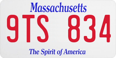 MA license plate 9TS834