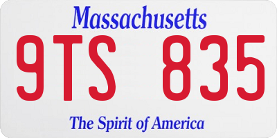 MA license plate 9TS835