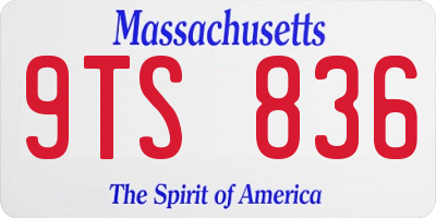 MA license plate 9TS836