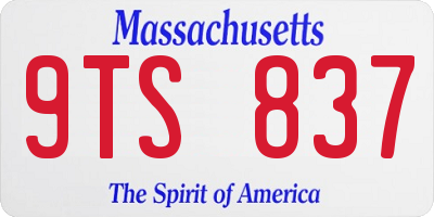 MA license plate 9TS837