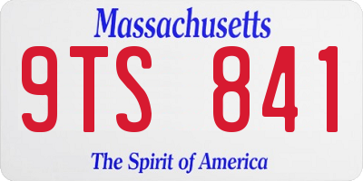 MA license plate 9TS841