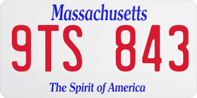 MA license plate 9TS843
