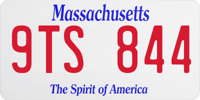 MA license plate 9TS844
