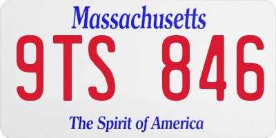 MA license plate 9TS846