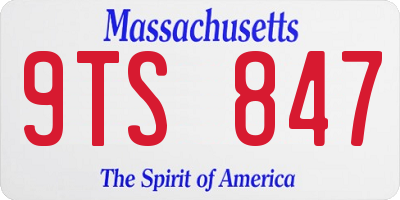 MA license plate 9TS847