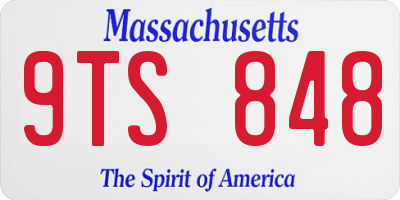 MA license plate 9TS848
