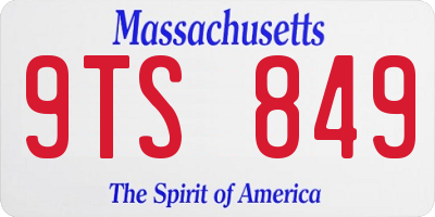 MA license plate 9TS849
