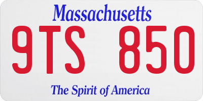MA license plate 9TS850