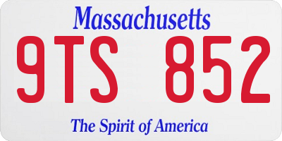 MA license plate 9TS852