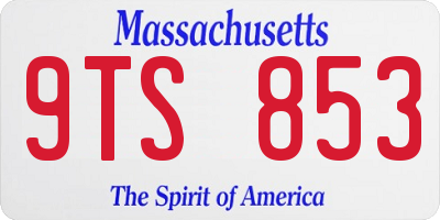 MA license plate 9TS853