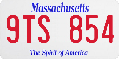MA license plate 9TS854