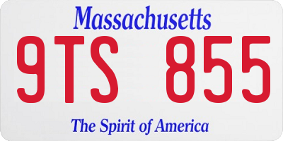 MA license plate 9TS855