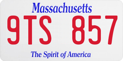 MA license plate 9TS857