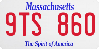 MA license plate 9TS860