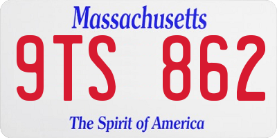 MA license plate 9TS862