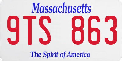 MA license plate 9TS863