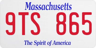 MA license plate 9TS865