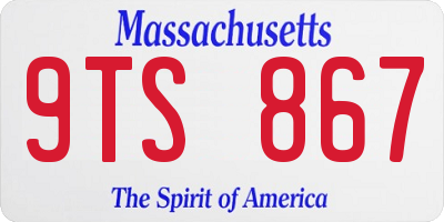 MA license plate 9TS867