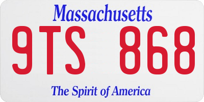 MA license plate 9TS868