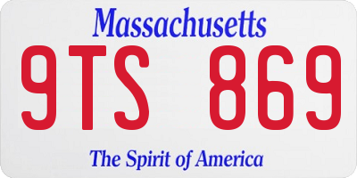 MA license plate 9TS869
