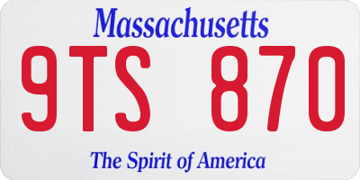 MA license plate 9TS870
