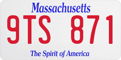 MA license plate 9TS871