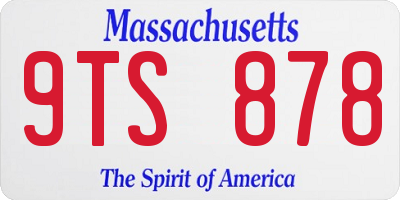 MA license plate 9TS878