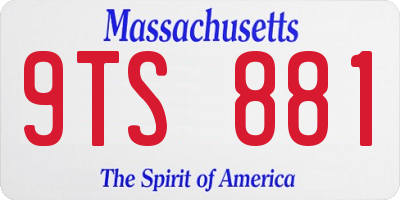 MA license plate 9TS881