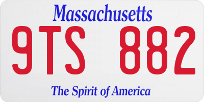 MA license plate 9TS882