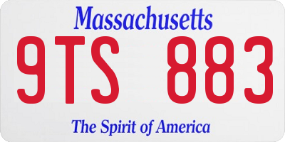MA license plate 9TS883