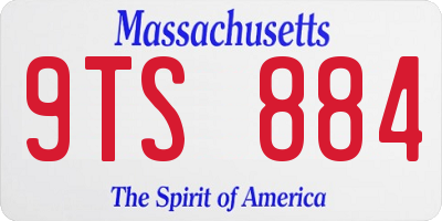 MA license plate 9TS884