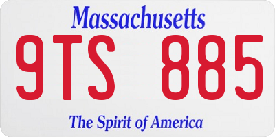 MA license plate 9TS885
