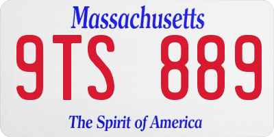 MA license plate 9TS889