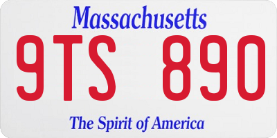 MA license plate 9TS890