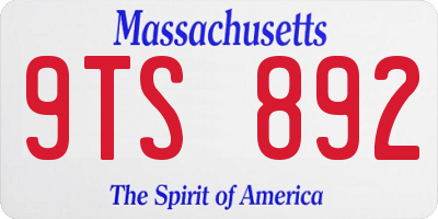 MA license plate 9TS892