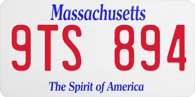 MA license plate 9TS894