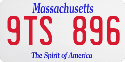 MA license plate 9TS896