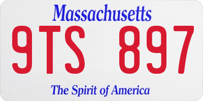 MA license plate 9TS897