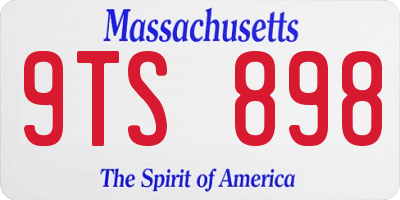 MA license plate 9TS898