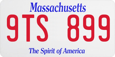 MA license plate 9TS899