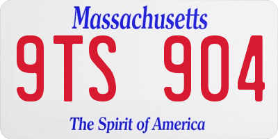 MA license plate 9TS904
