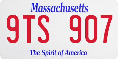 MA license plate 9TS907