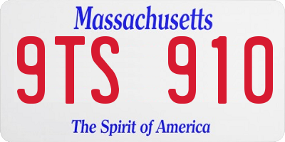 MA license plate 9TS910