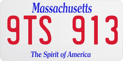 MA license plate 9TS913
