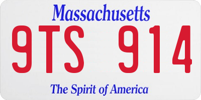 MA license plate 9TS914