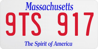 MA license plate 9TS917