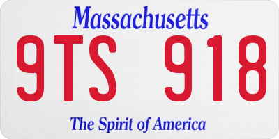 MA license plate 9TS918